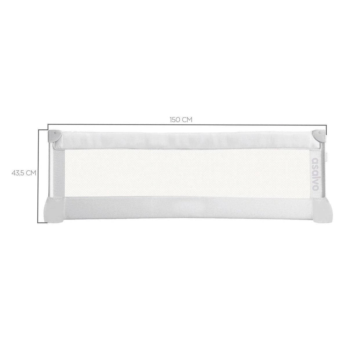 Asalvo Baby Bettschutzgitter in grau mit 150 cm