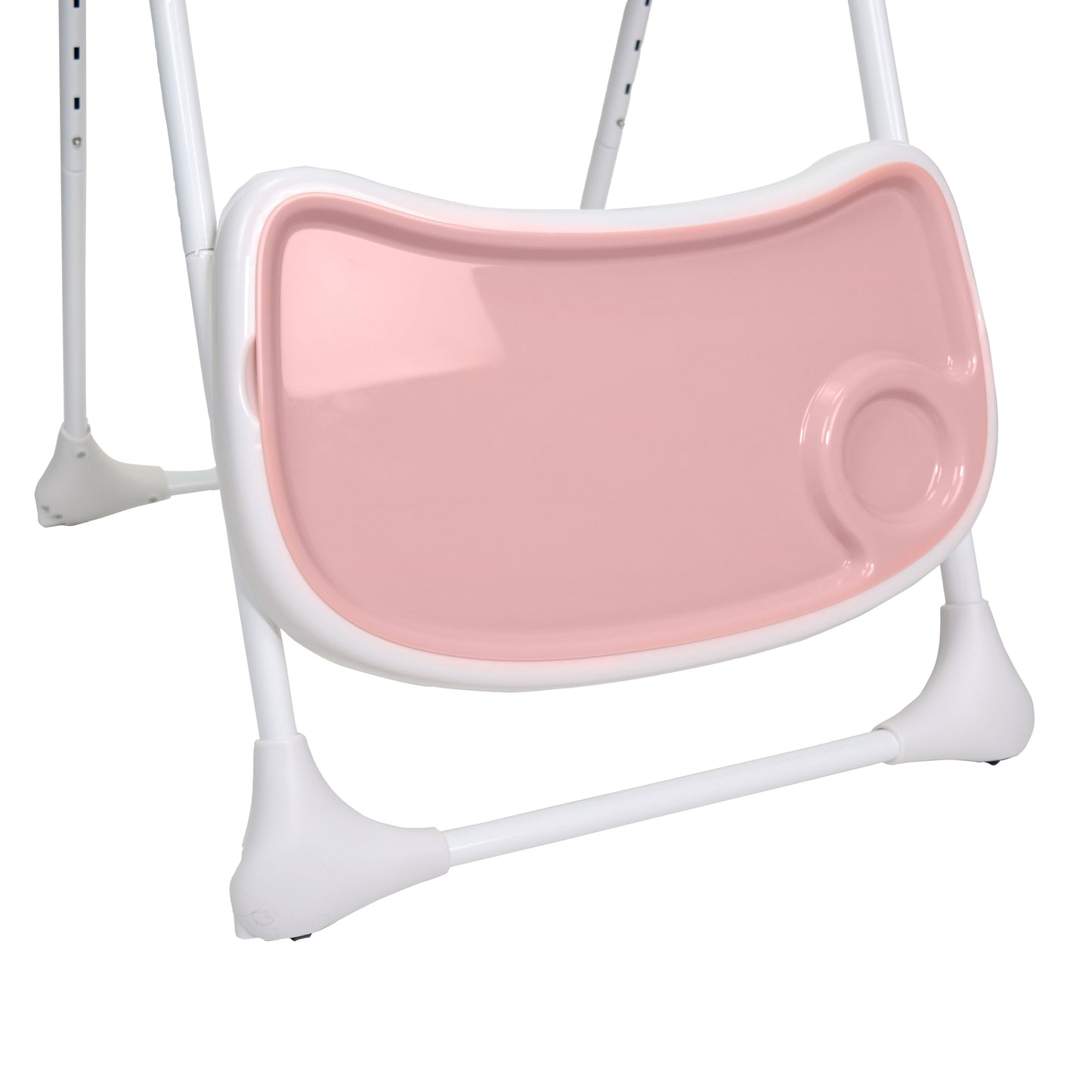 La chaise haute Arzak en rose est pratique et fonctionnelle