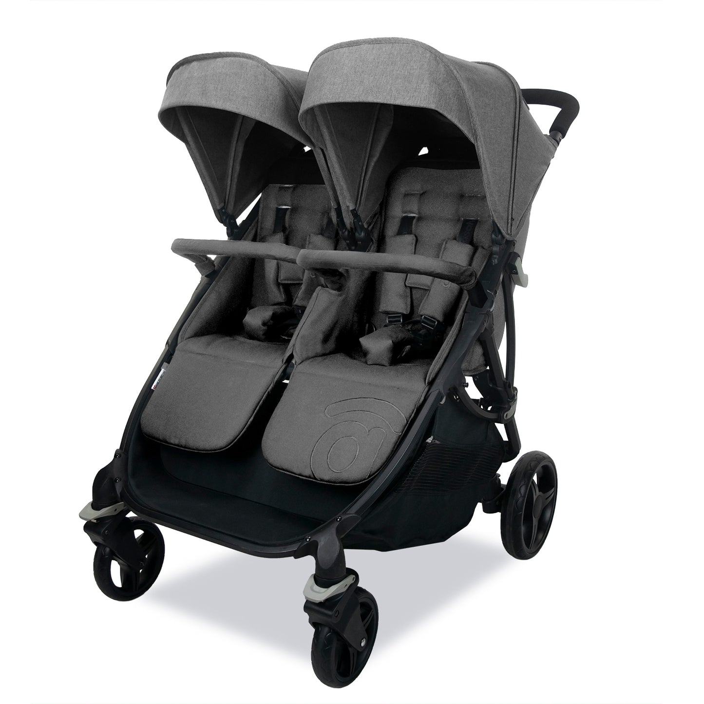 Duo Zwillings- und Geschwisterkinderwagen Grau
