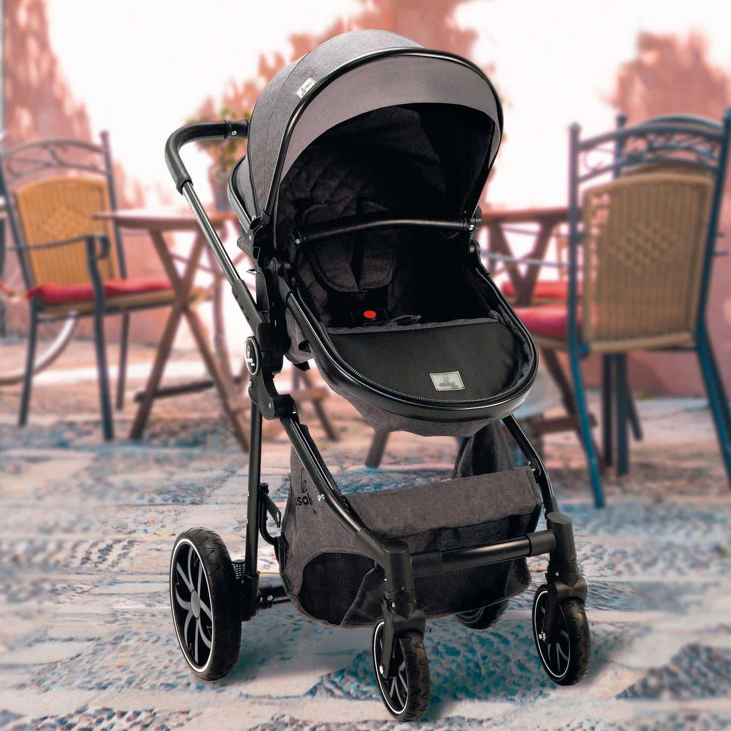 Kinderwagen Set SIDNEY II GREY Convertible als Trio