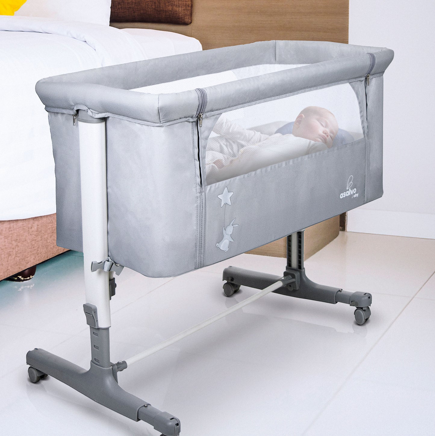 Beistellbett mit Wippfunktion und höhenverstellbar