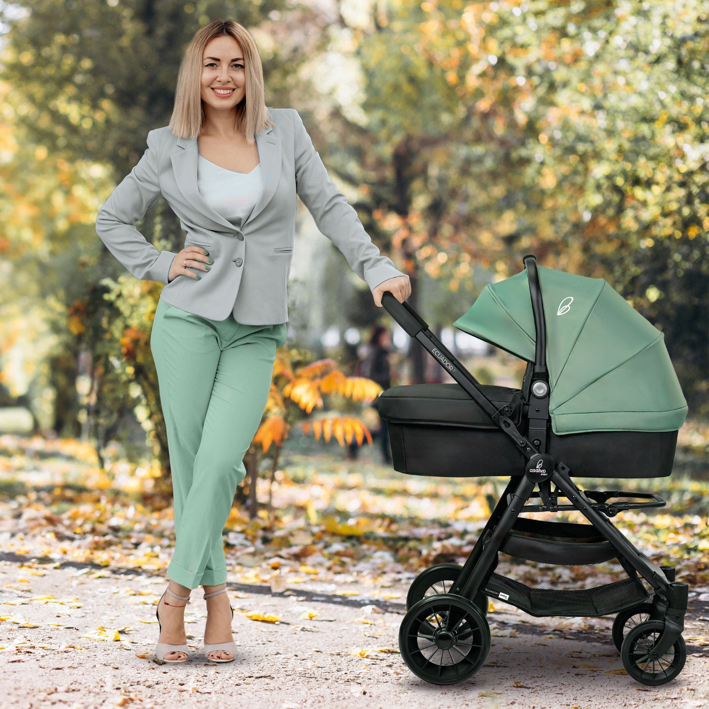 3 in 1 Kinderwagen ECUADOR II grün