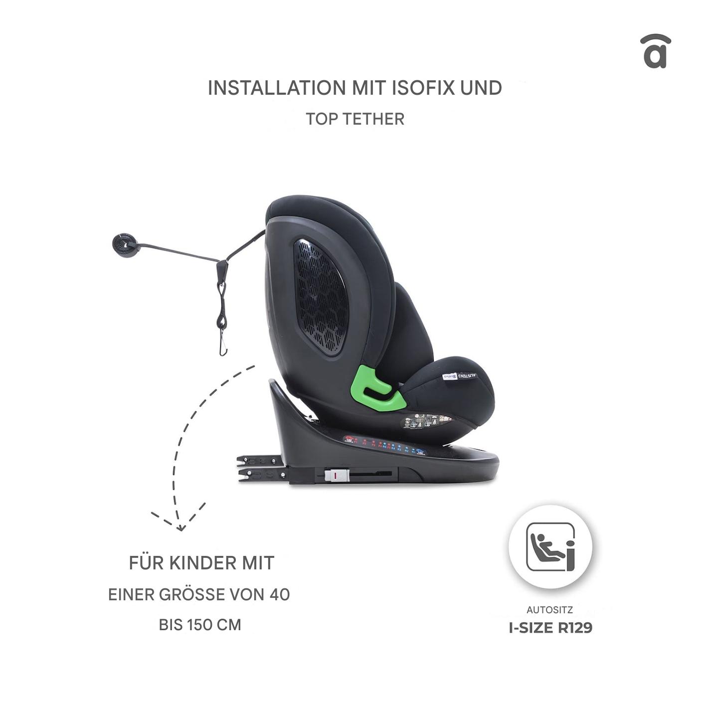 Asalvo Kinderautositz AUSTEN 3 GREY 40-150CM