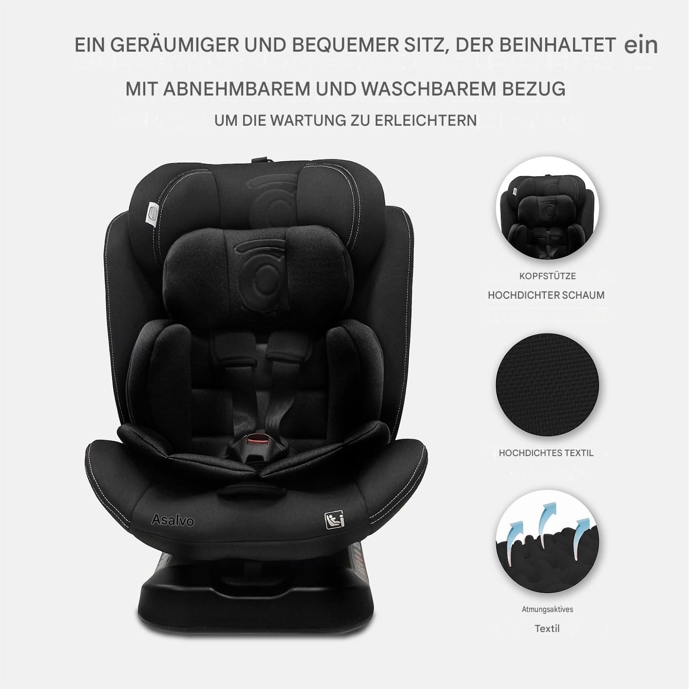 Asalvo Kinderautositz 40-150CM PRIMAKID in schwarz