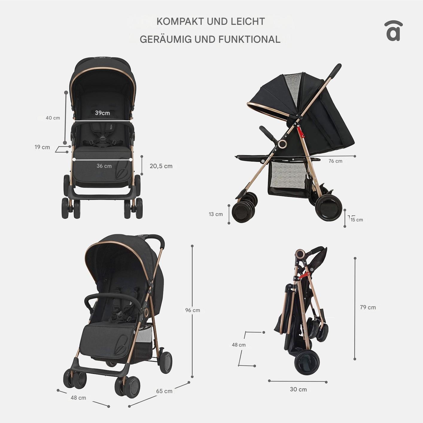 Asalvo Nova Gold Kinderwagen leicht und faltbar