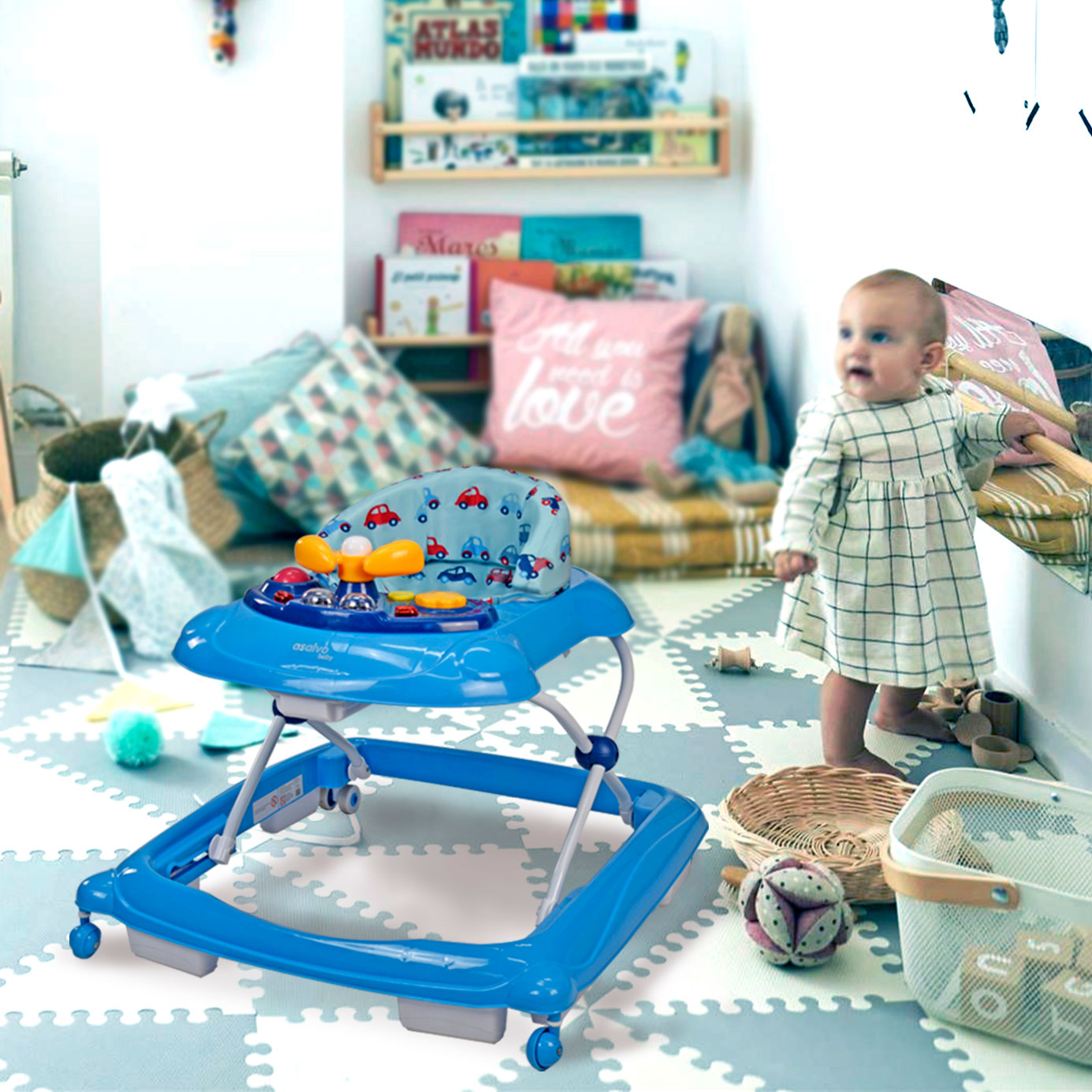 ASALVO Lauflernhilfe DIVERS CARS BLUE