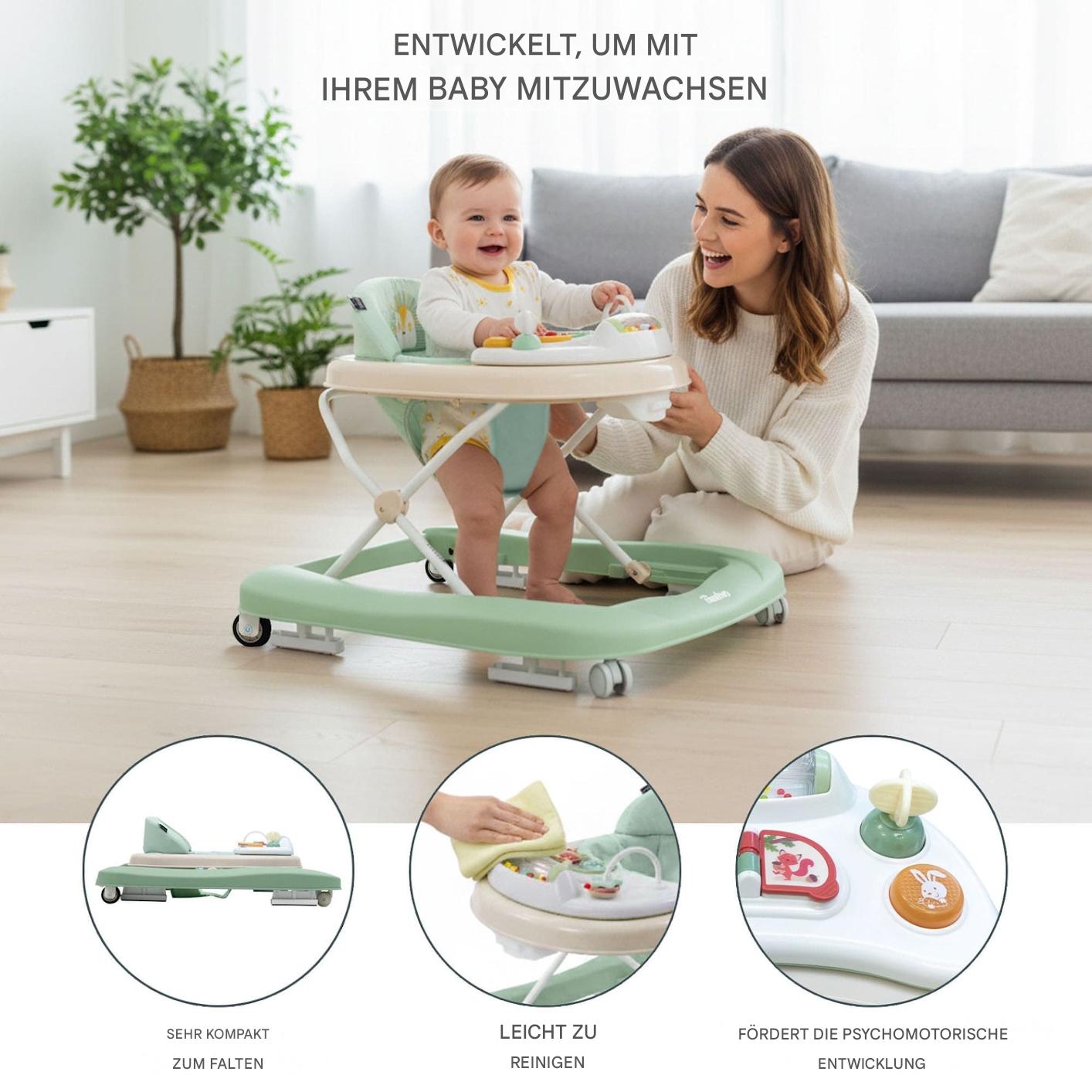 Asalvo 3in1 Gehhilfe und Lauflernhilfe Pinchi in grau