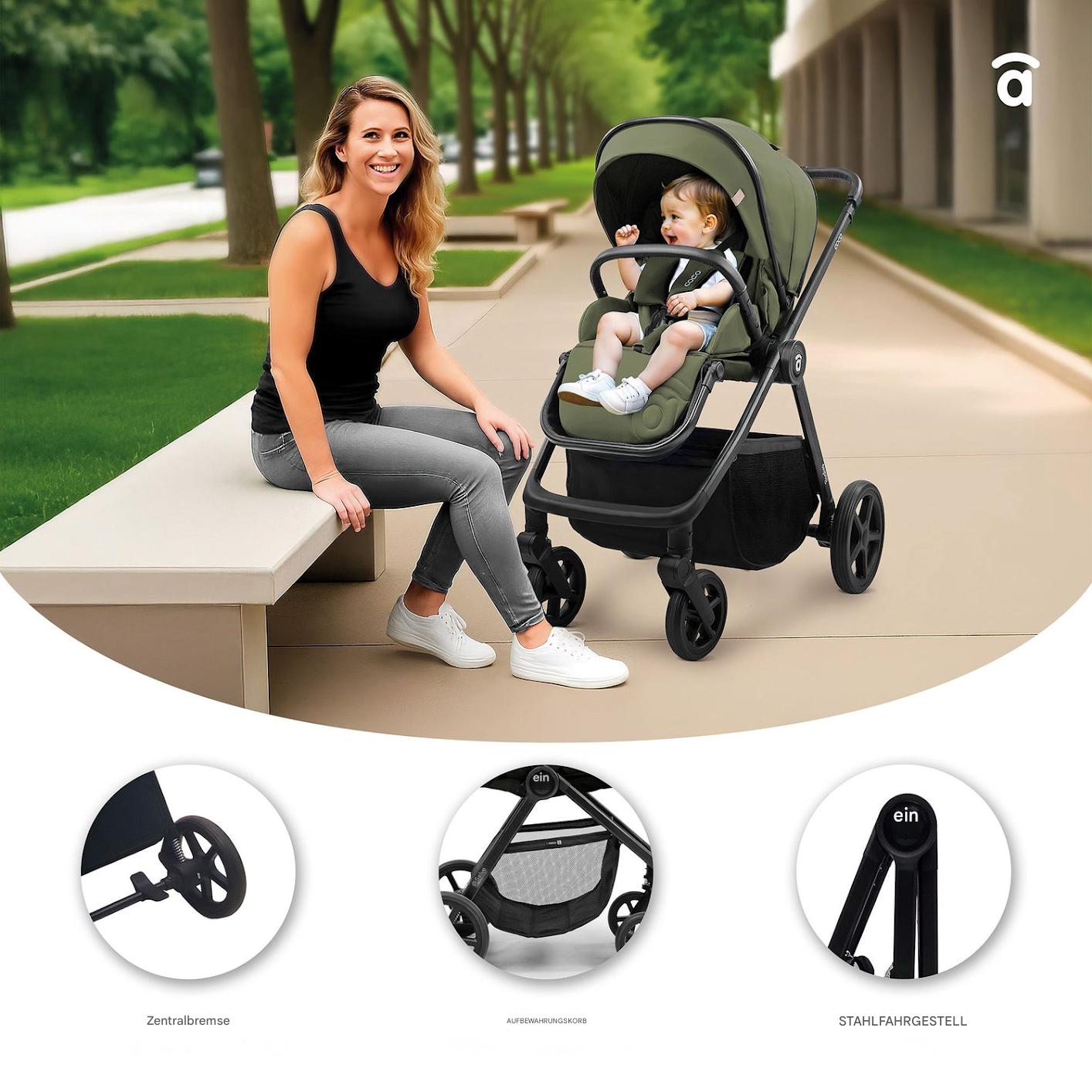 Asalvo Kinderwagen Duo Coco schwarz