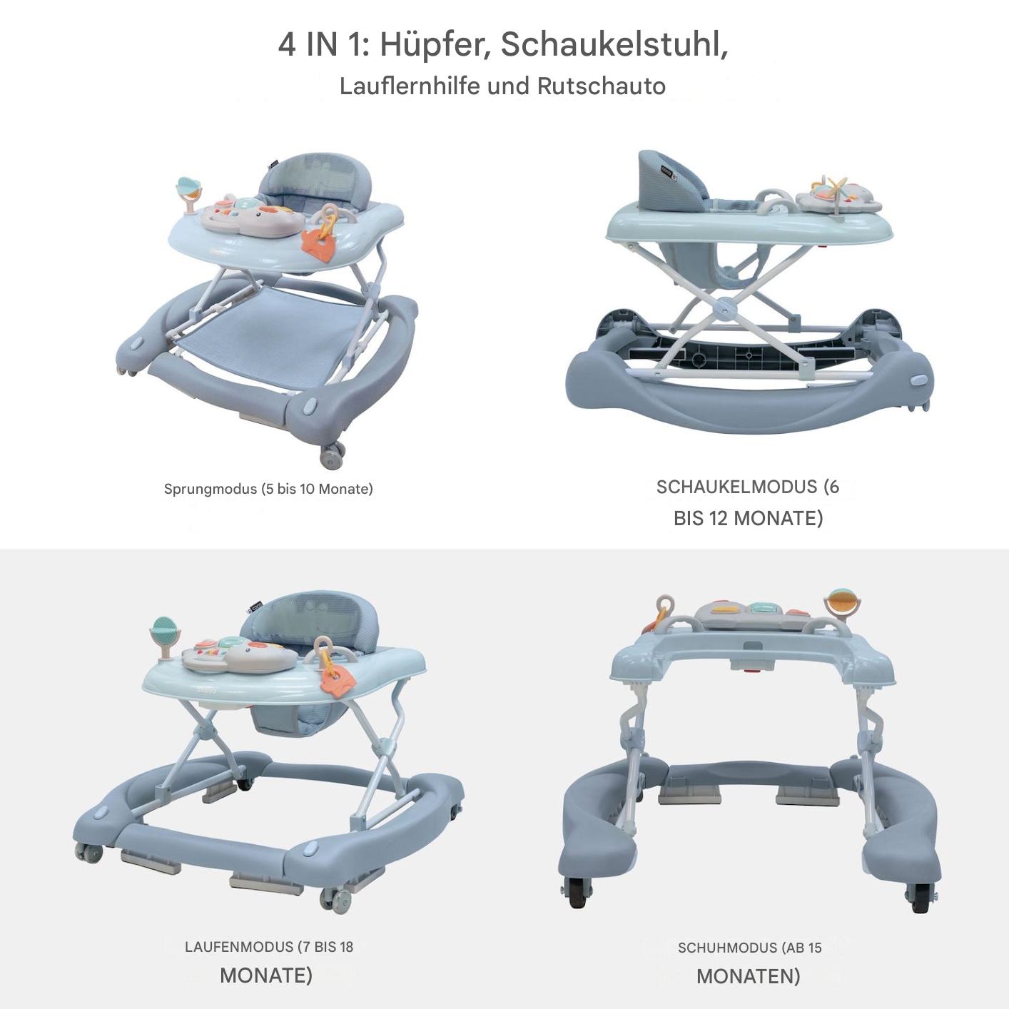 Asalvo 4 in 1 Gehhilfe und Lauflernhilfe RINO