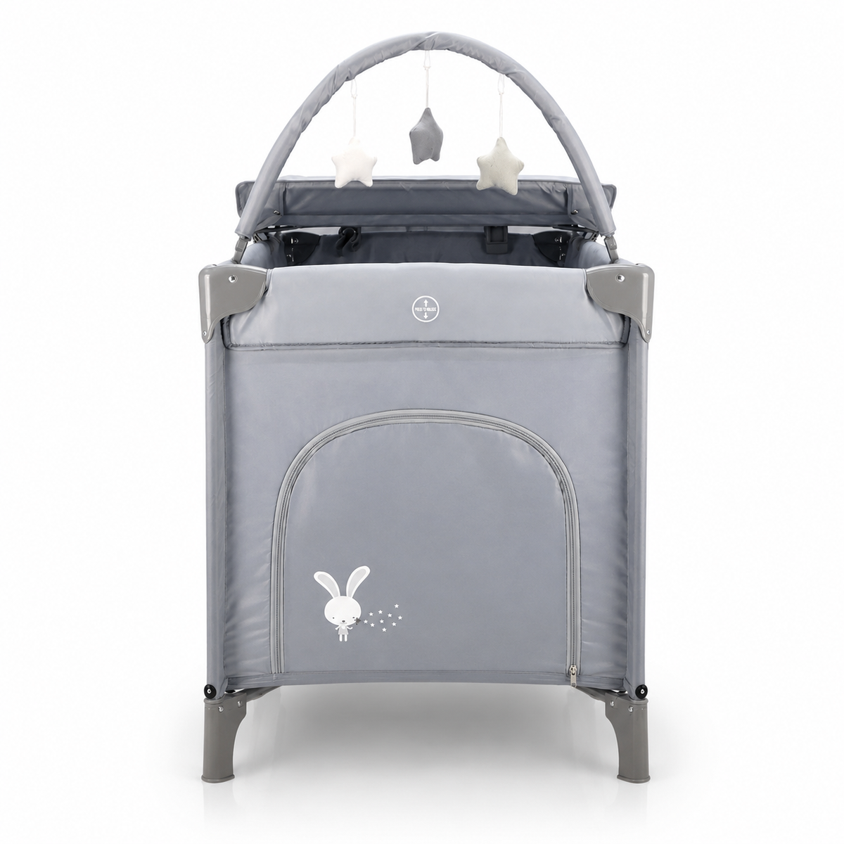 Asalvo Reise und Spielbett Crib in grau