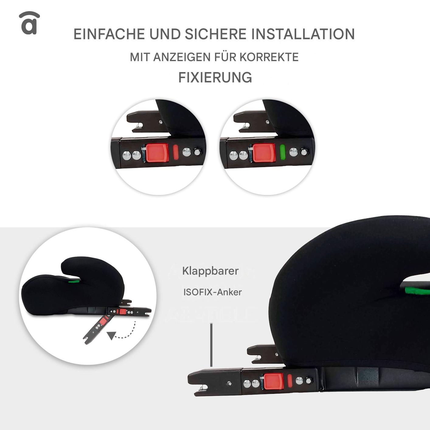 Asalvo Autokindersitz „Black CoreFix“ inklusive Isofix Halterung