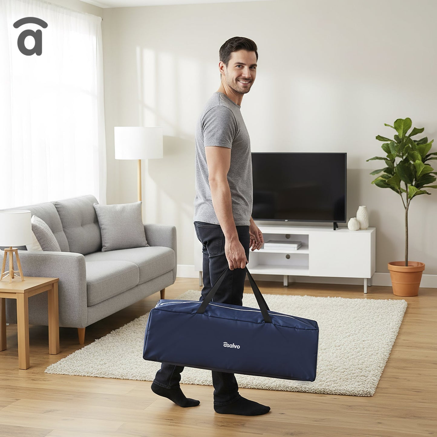 Asalvo Reisebett  BALEARES NAVY für Familienausflüge 120x60