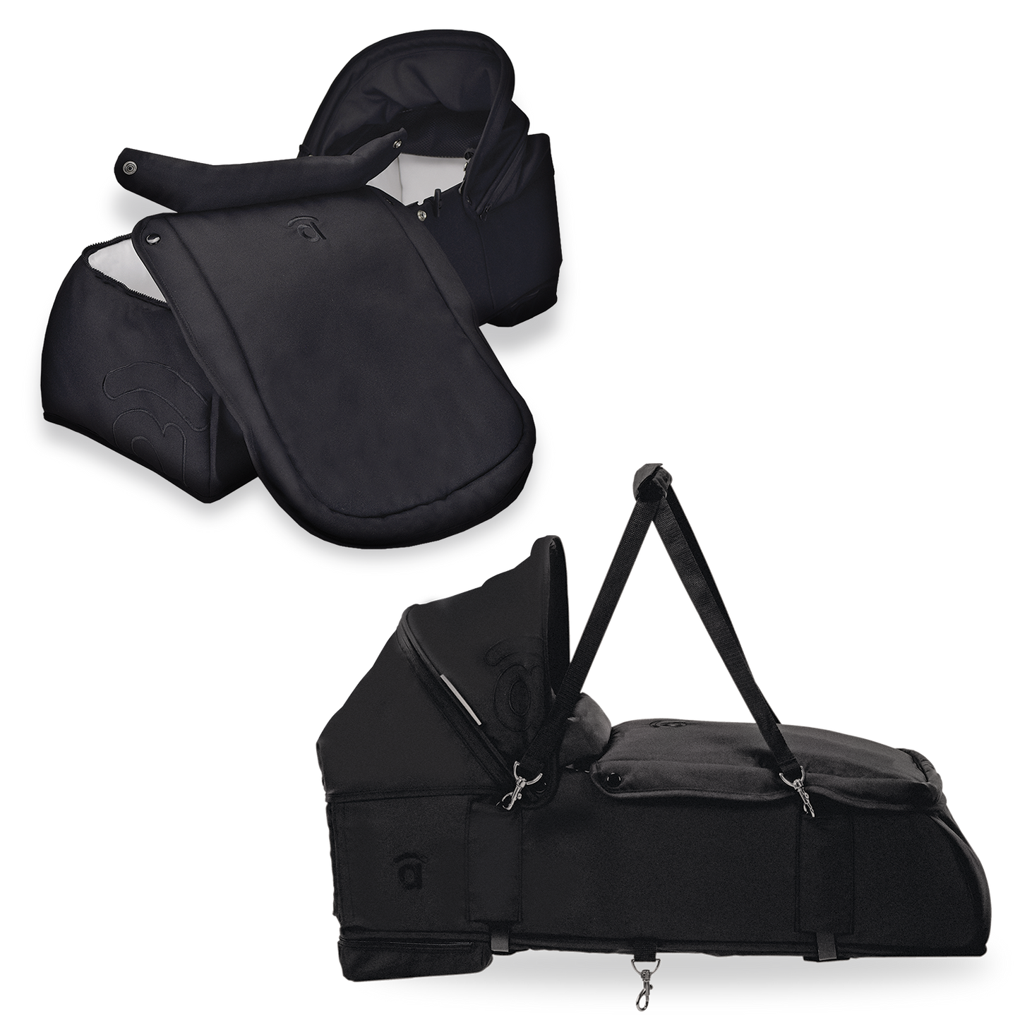 Asalvo Babywanne für Kinderwagen in schwarz