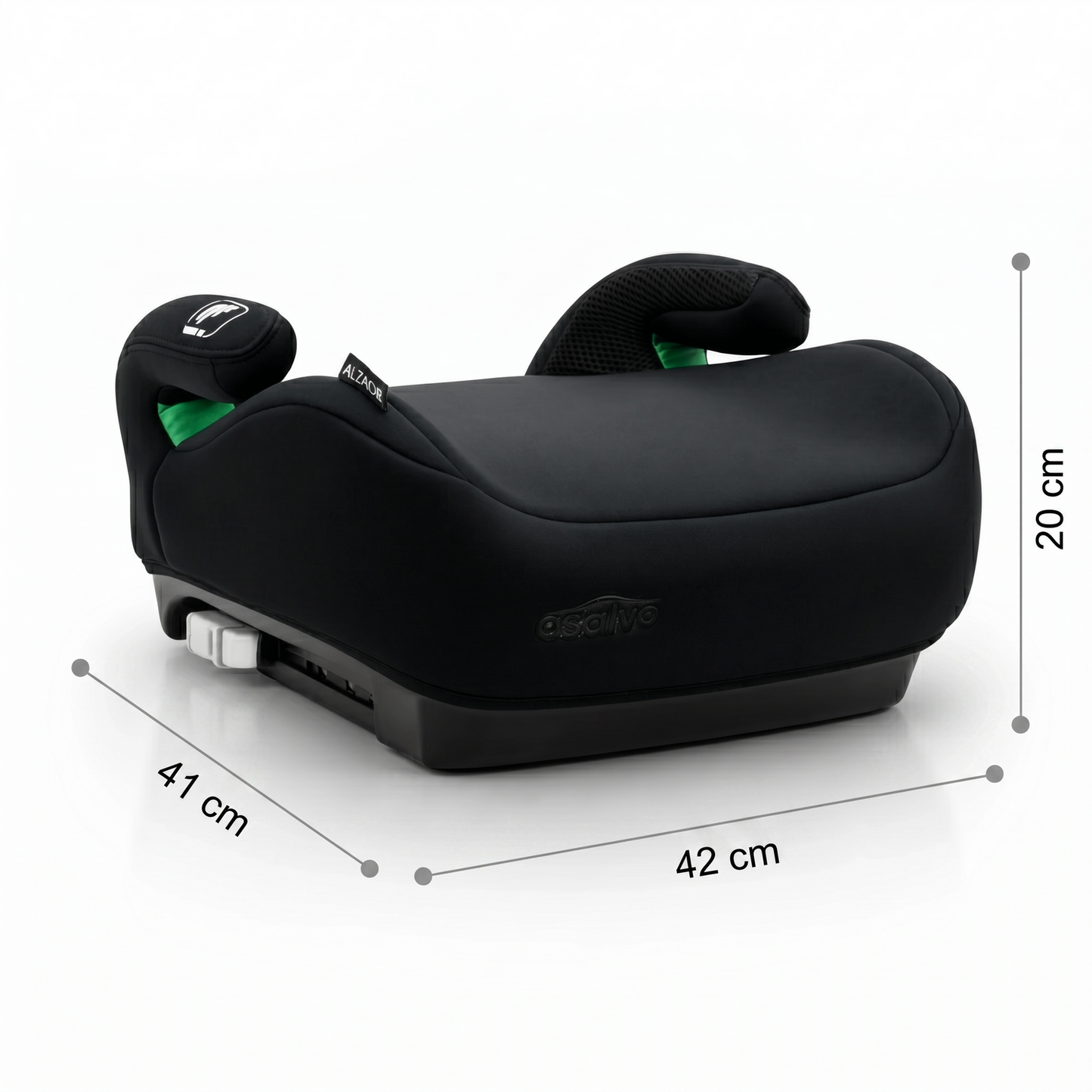 Asalvo Autokindersitz „ALZAFIX BLACK“ inklusive Isofix Halterung