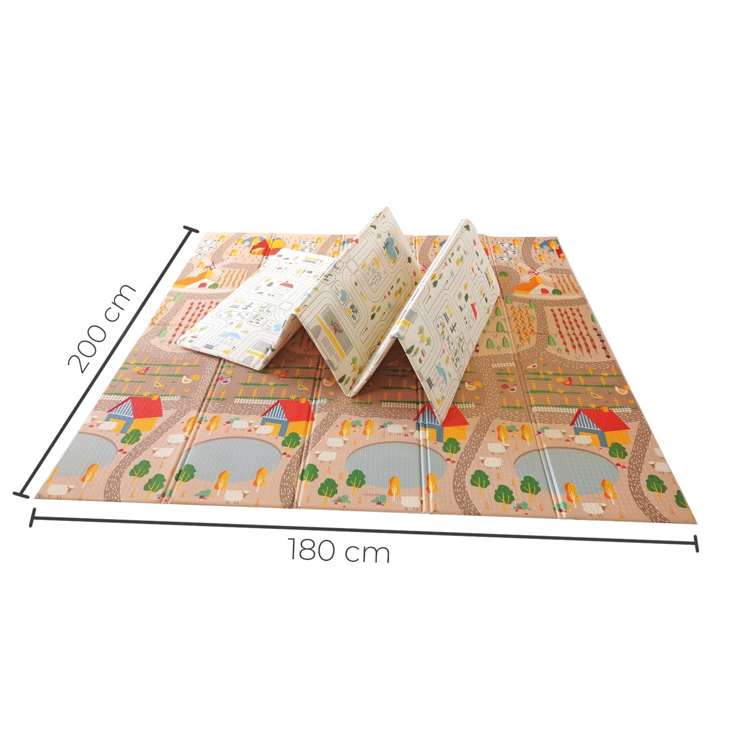 XXL foldable play mat 200 x 180 cm Mundpark
