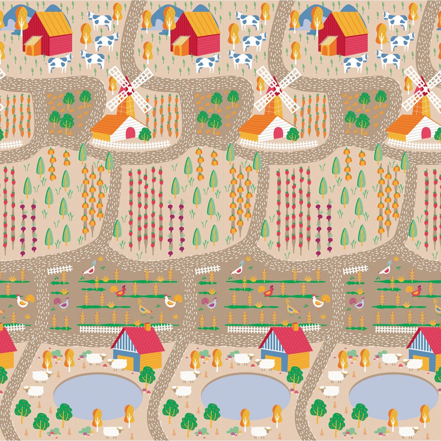 XXL foldable play mat 200 x 180 cm Mundpark