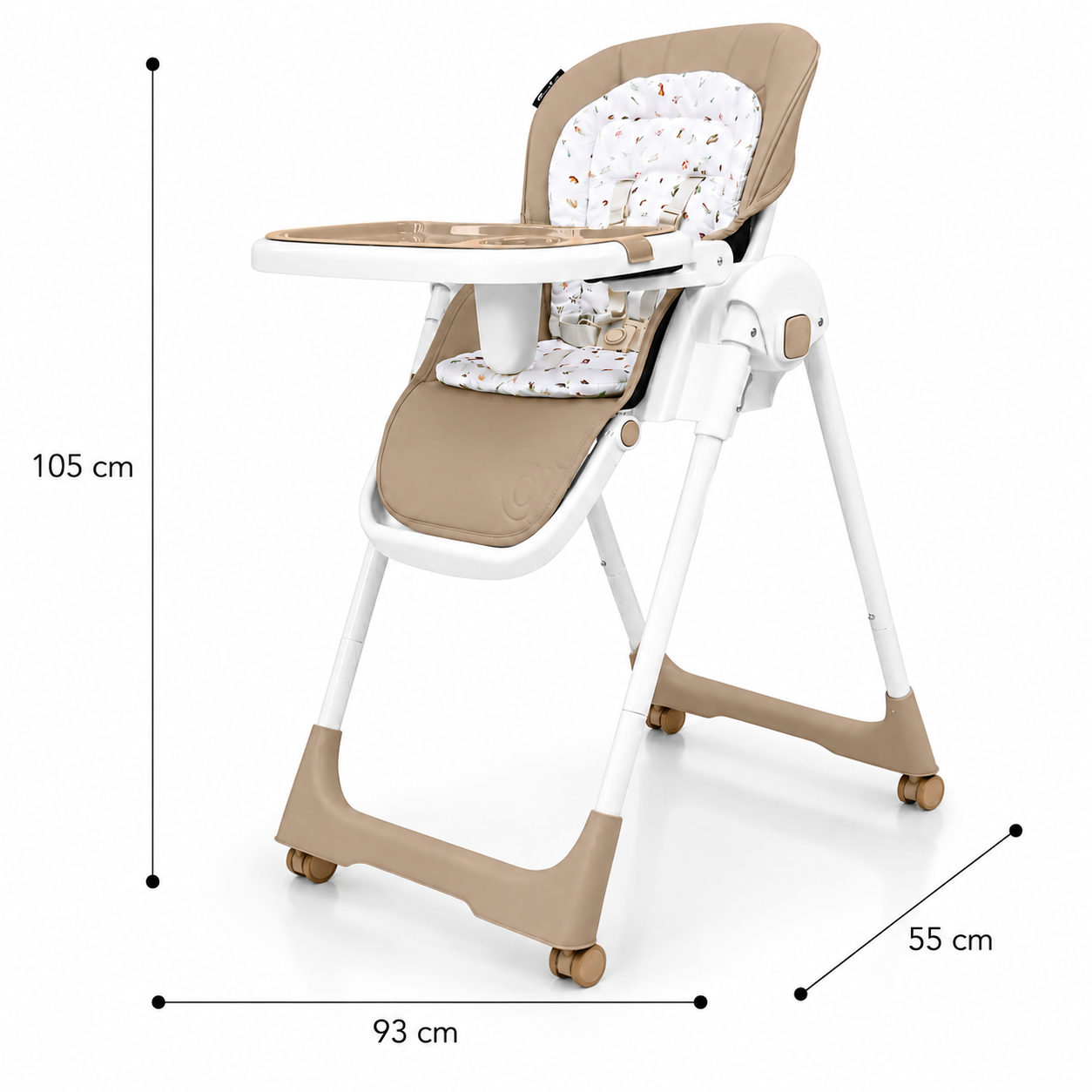 Asalvo Hochstuhl mit Rollen RÎCE BEIGE
