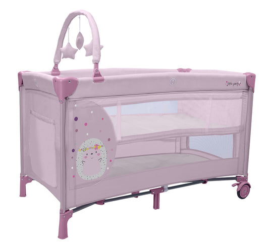 Asalvo Reise und Spielbett DUO HEDGEHOG in rosa