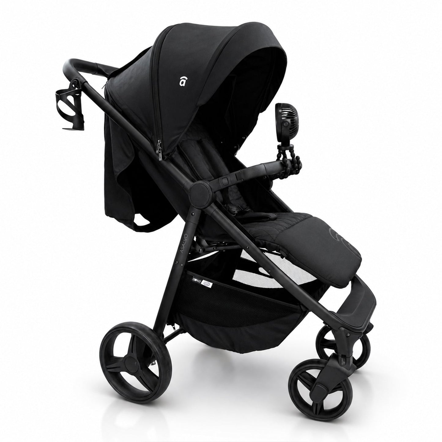 Asalvo tragbarer, wiederaufladbarer Ventilator für Kinderwagen und Auto