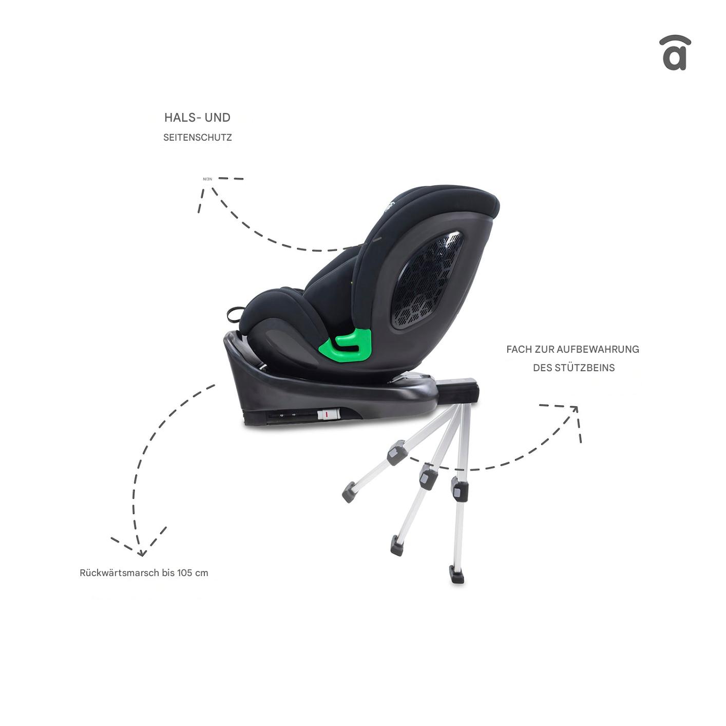 Asalvo Kinderautositz 40-150CM UPPERFIX in grau