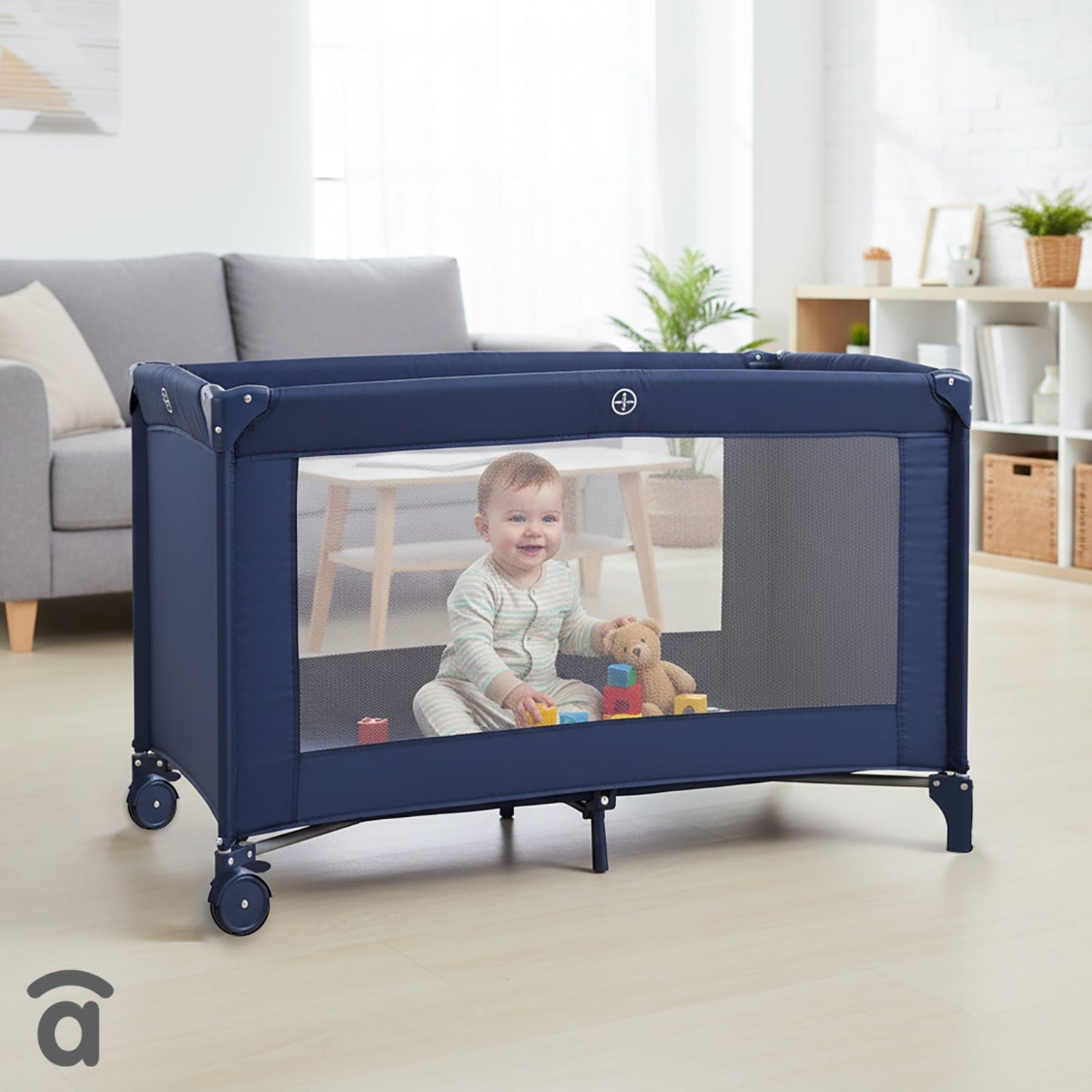 Asalvo Reisebett  BALEARES NAVY für Familienausflüge 120x60