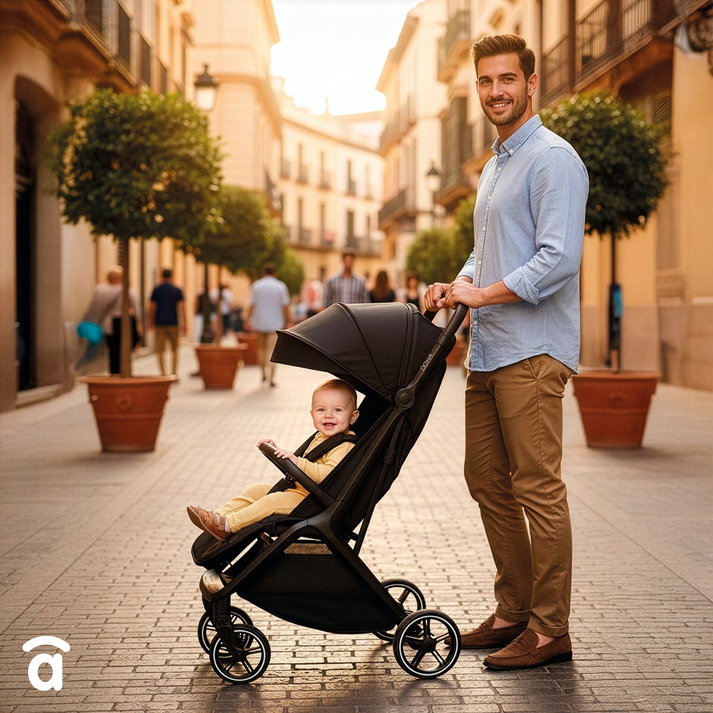Asalvo Kinderwagen Doha in Schwarz