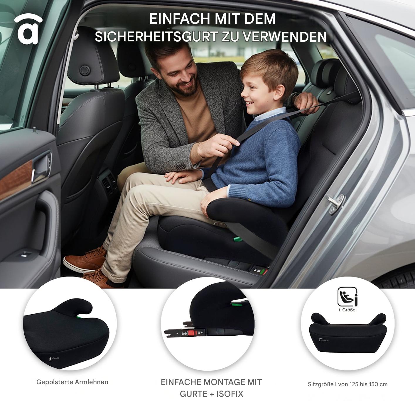 Asalvo Autokindersitz „Black CoreFix“ inklusive Isofix Halterung
