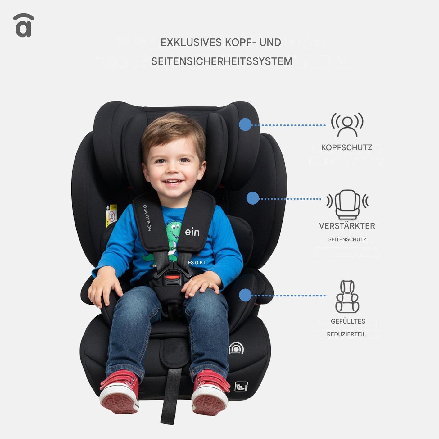 Asalvo Kinderautositz 76-150CM NOMADA PRO BLACK