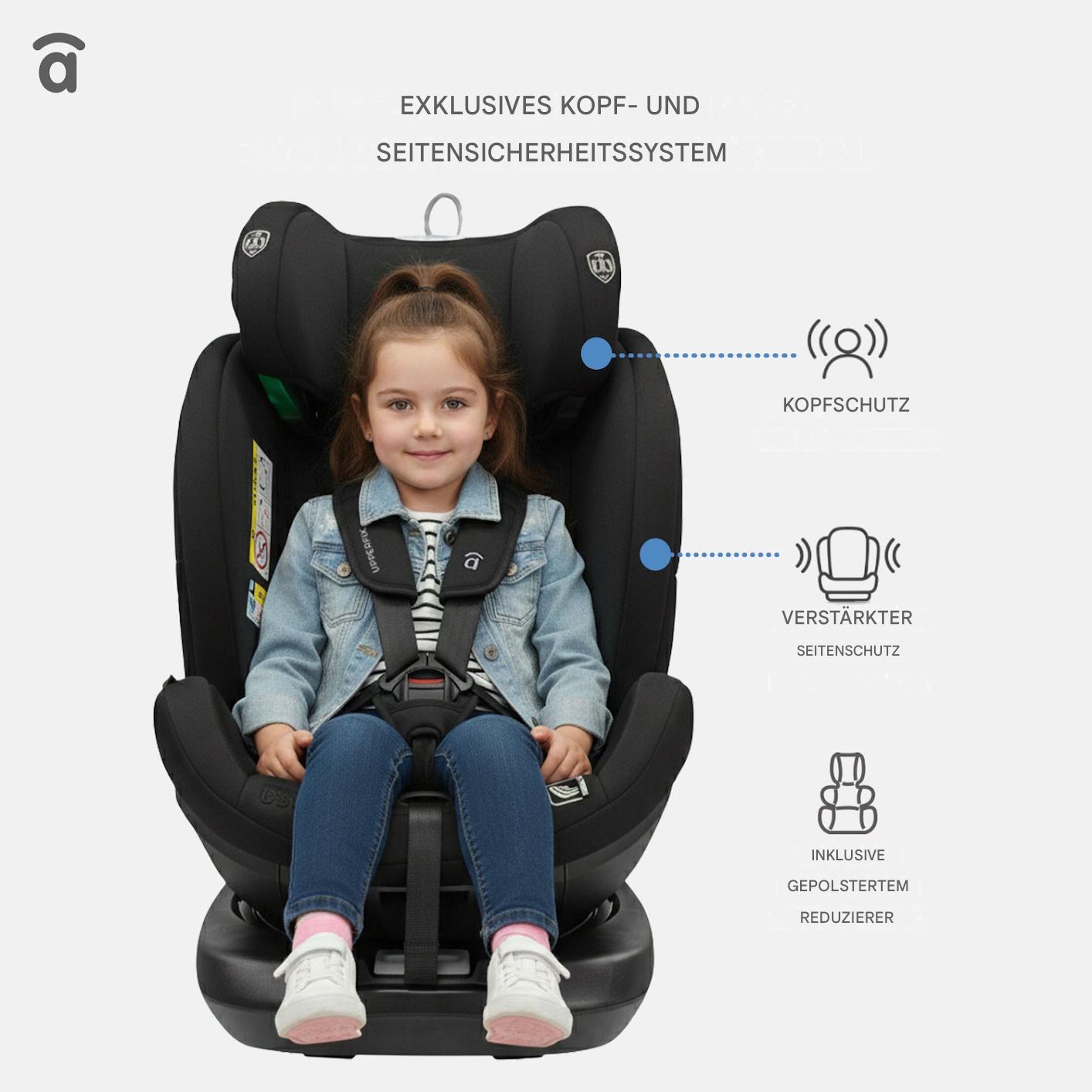 Asalvo Kinderautositz 40-150CM UPPERFIX in grau