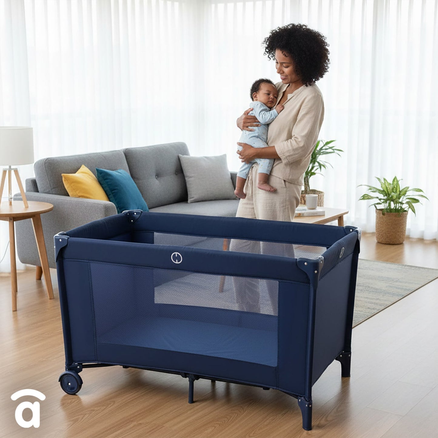 Asalvo Reisebett  BALEARES NAVY für Familienausflüge 120x60