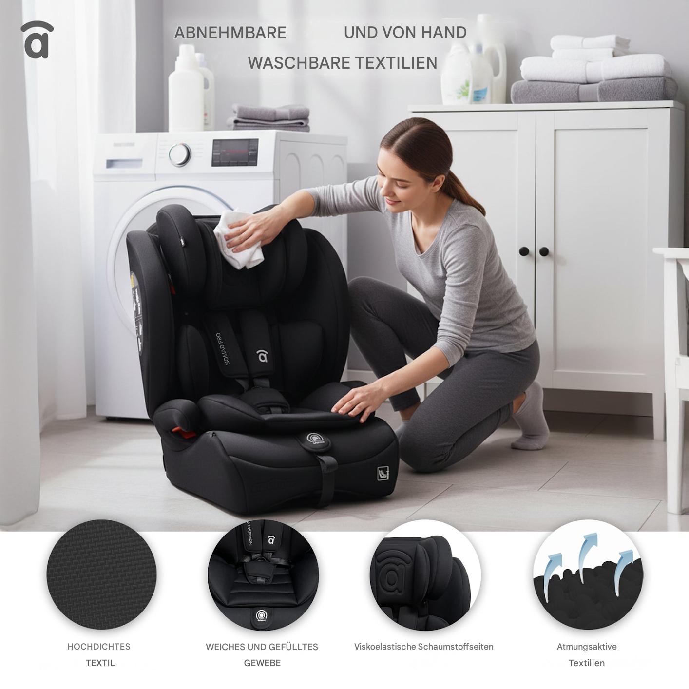 Asalvo Kinderautositz 76-150CM NOMADA PRO BLACK
