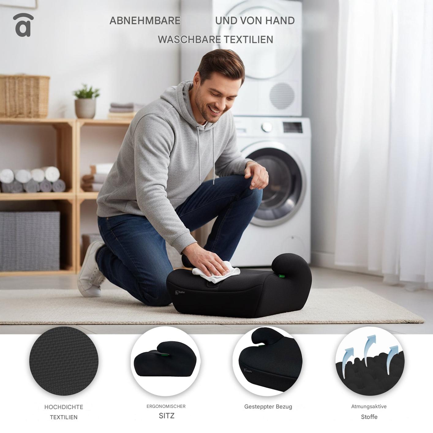 Asalvo I-Size Pamy Kindersitz in Schwarz Grau