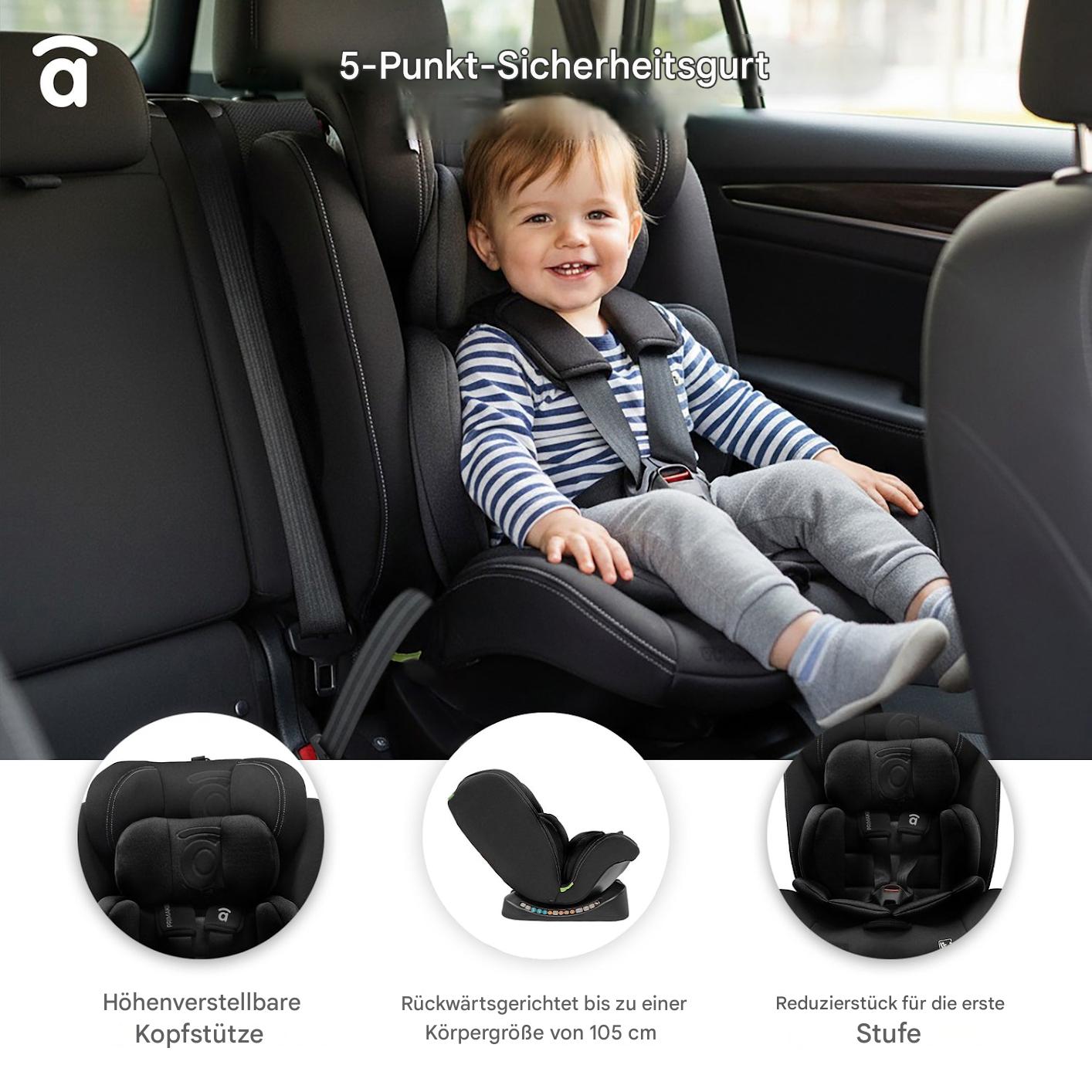 Asalvo Kinderautositz 40-150CM PRIMAKID in schwarz