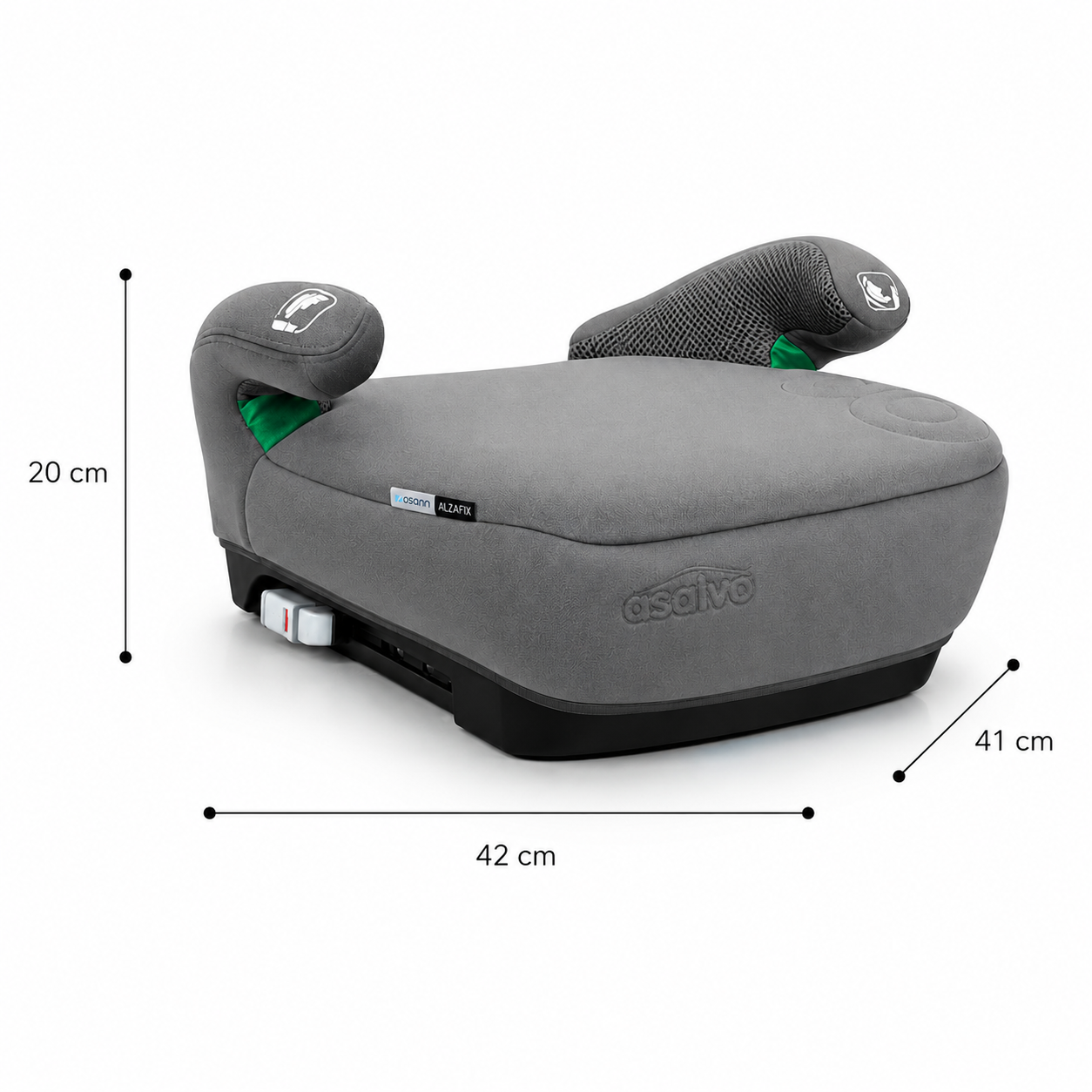 Asalvo Autokindersitz „ALZAFIX GREY“ inklusive Isofix Halterung