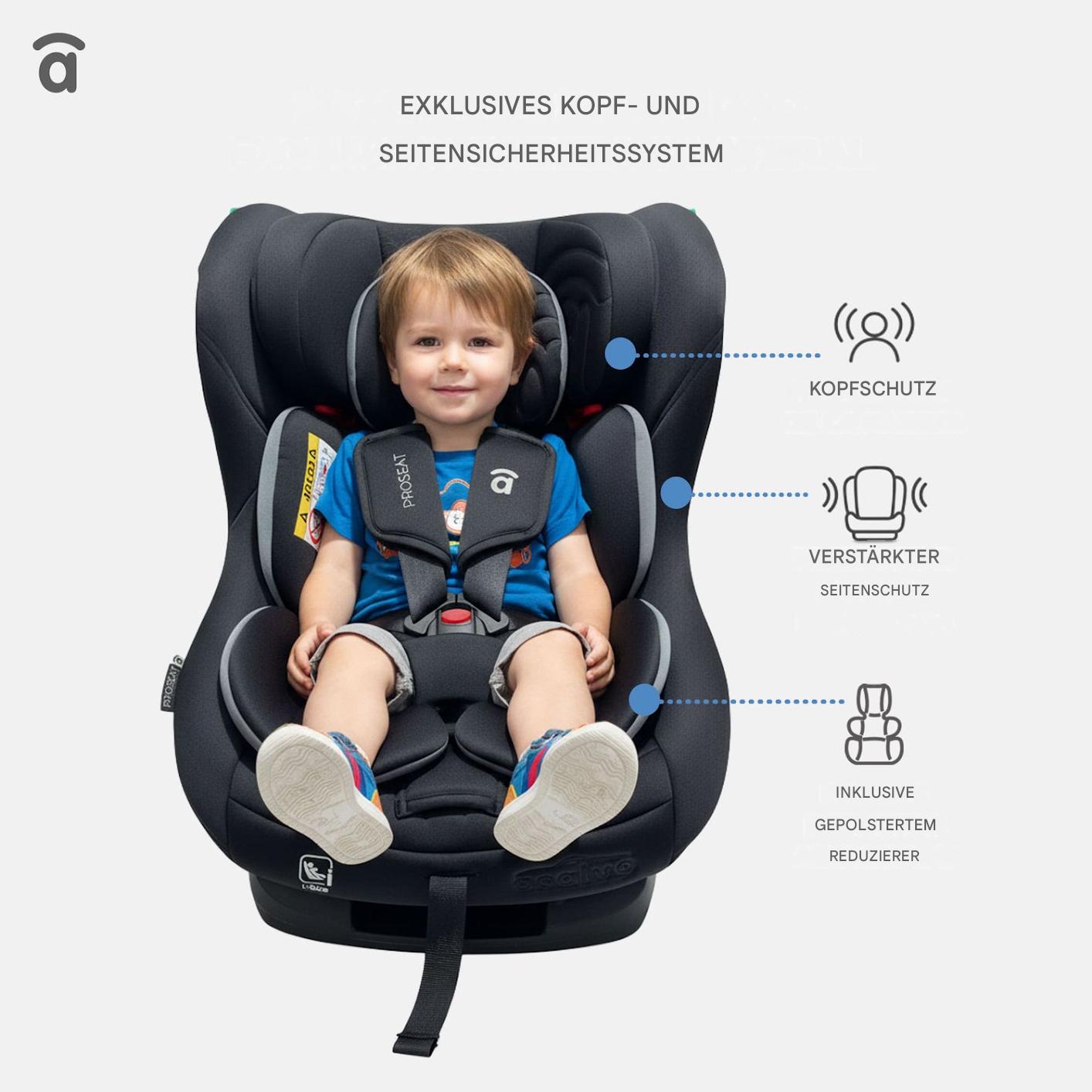 Asalvo Kinderautositz 40-150CM PROSEAT  in schwarz