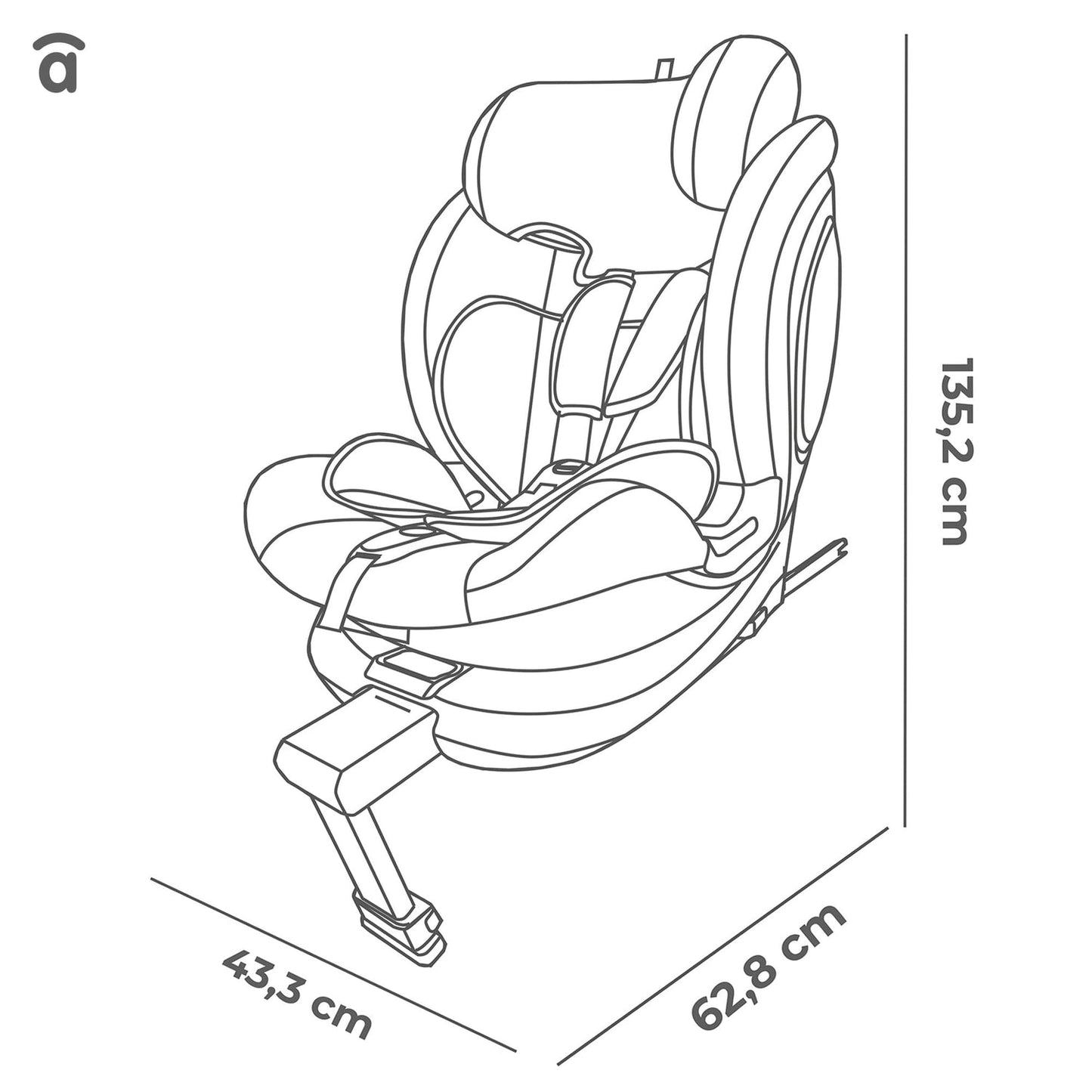 Asalvo Kinderautositz 40-150CM UPPERFIX in grau