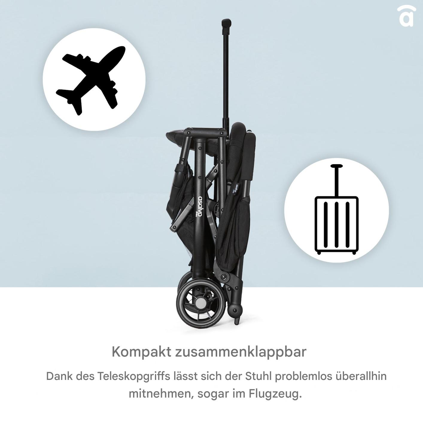 Asalvo Tumbuktu-Kinderwagen in schwarz
