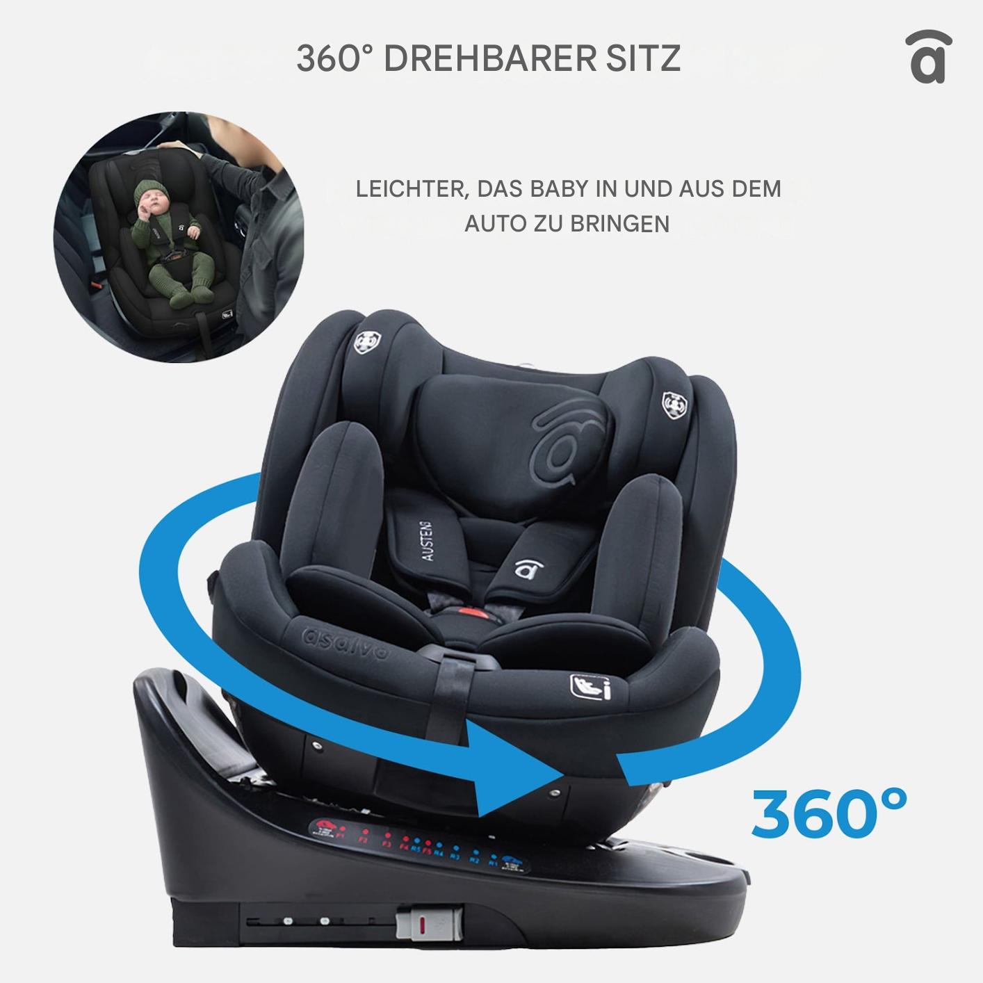 Asalvo Kinderautositz AUSTEN 3 GREY 40-150CM