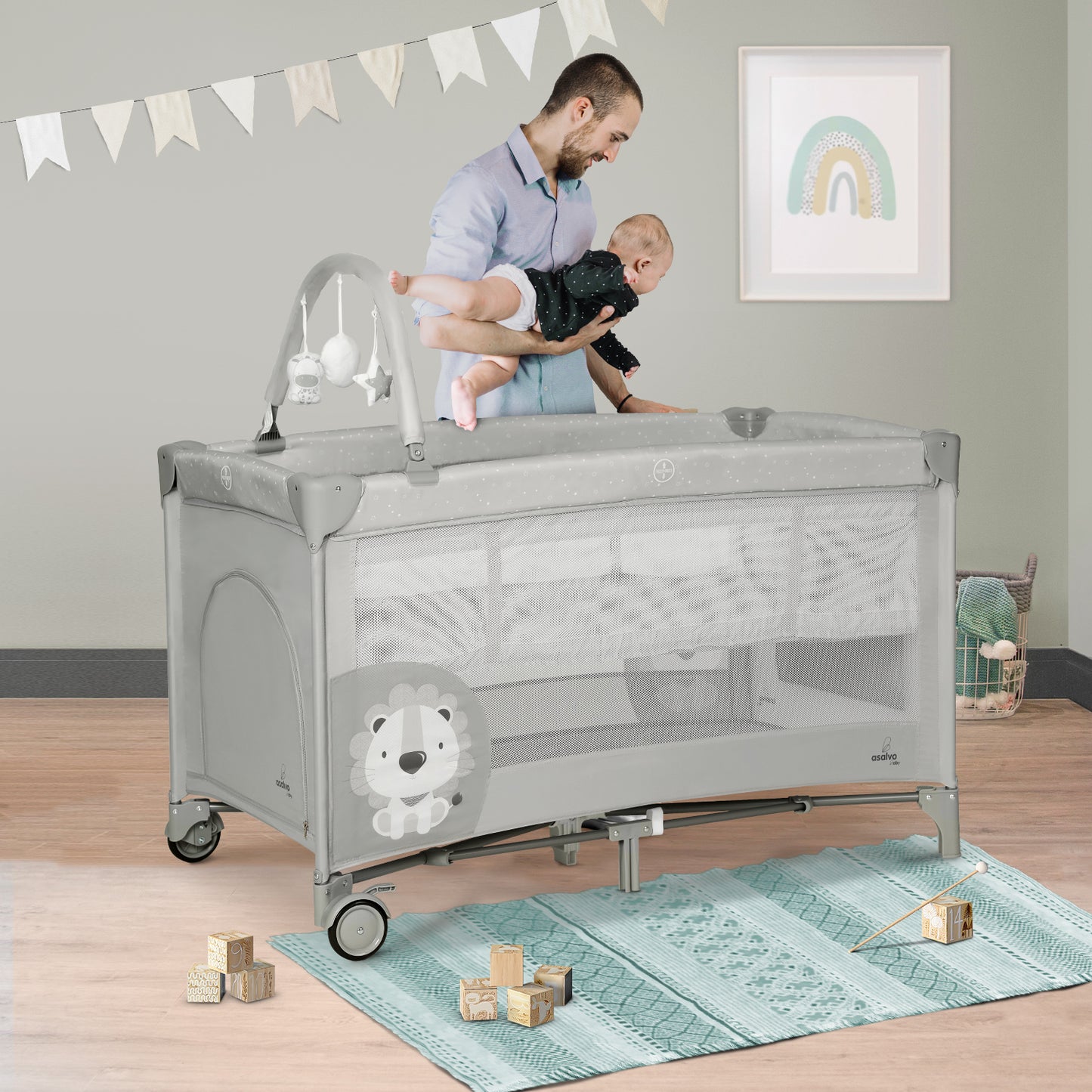 Reisebett COMPLET DUO BABY LION GREY