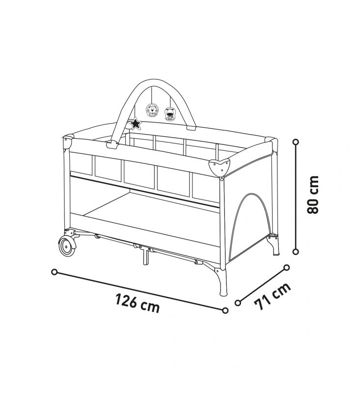 Reisebett COMPLET DUO BABY LION GREY