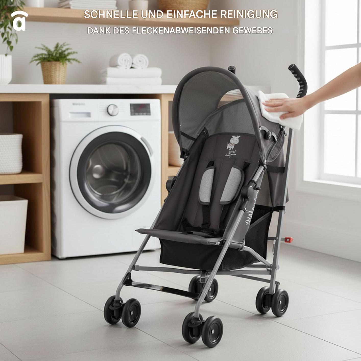 Asalvo Yolo Kinderwagen Waschbär designe in Pink