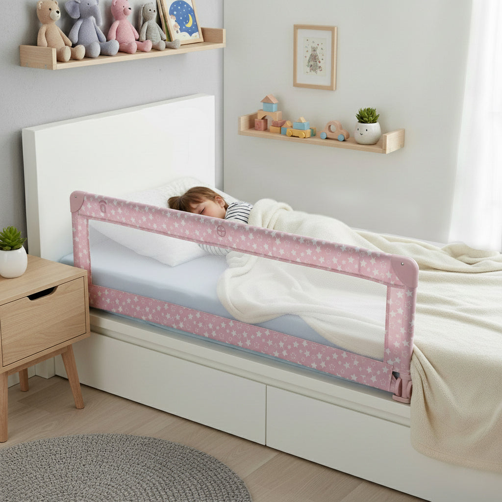 Asalvo Baby Bettschutzgitter in rosa mit 150 cm