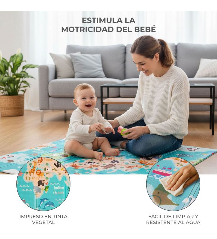 XXL faltbare Spielmatte 200 x 180 cm Mundpark