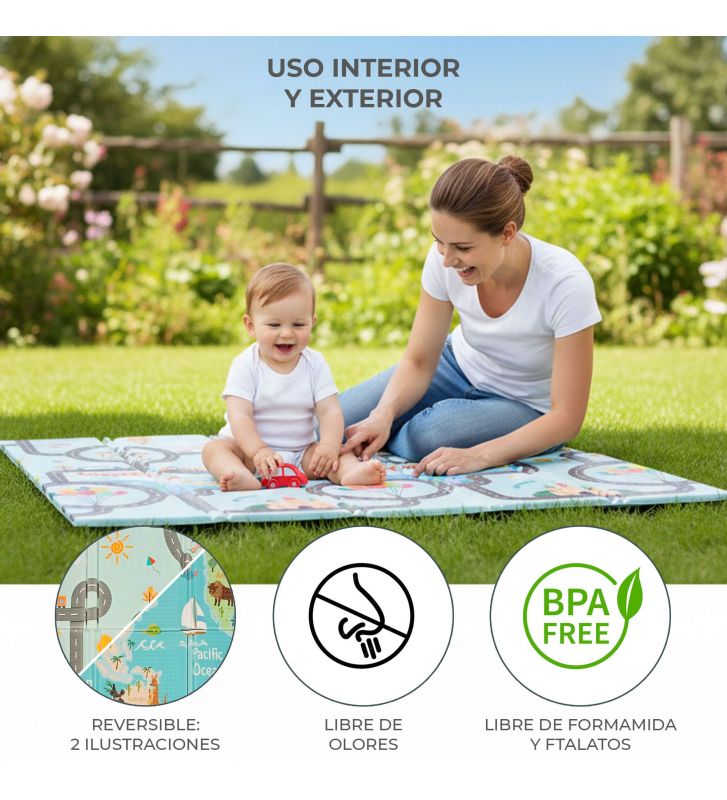 XXL faltbare Spielmatte 200 x 180 cm Mundpark